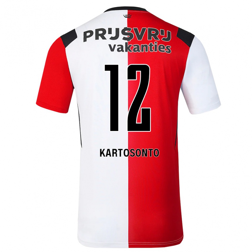 גברים כדורגל Sirano Kartosonto #12 אדום לבן שחור ג'רזי ביתית 2026/27
