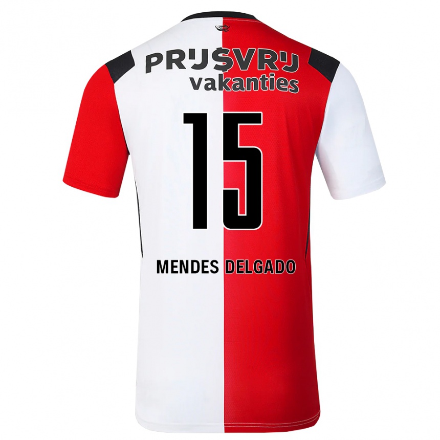 גברים כדורגל Jayden Mendes Delgado #15 אדום לבן שחור ג'רזי ביתית 2026/27