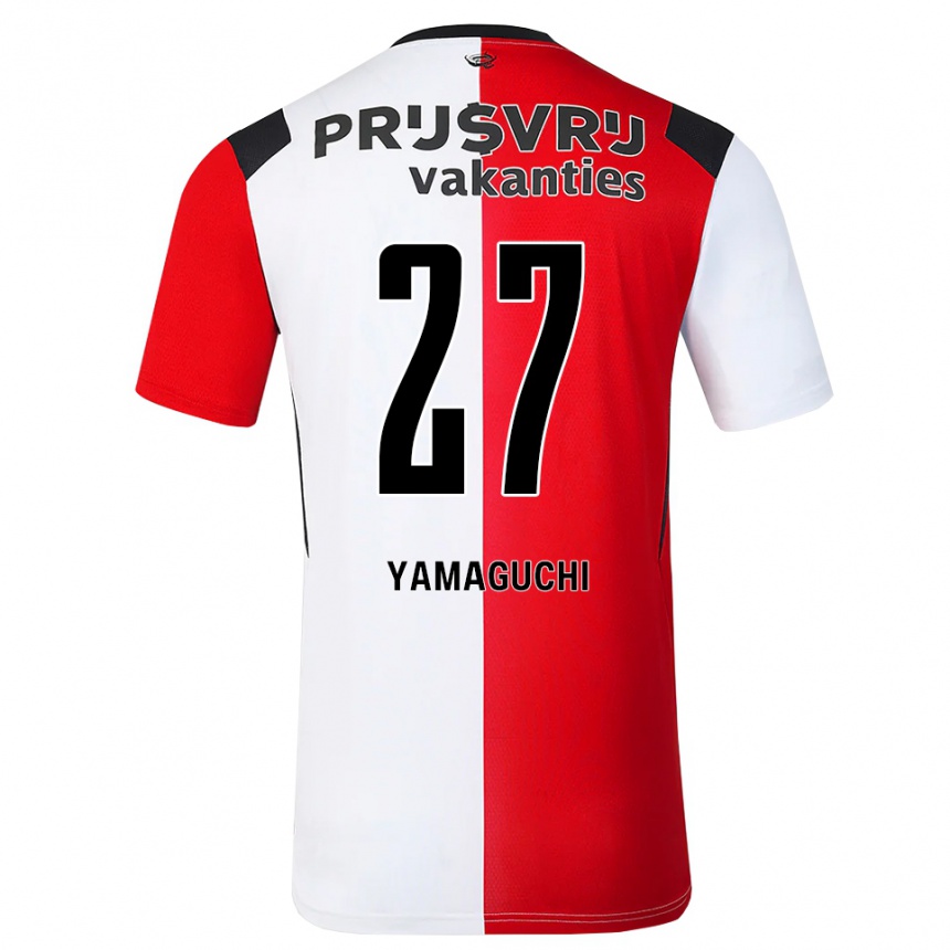 גברים כדורגל Keina Yamaguchi #27 אדום לבן שחור ג'רזי ביתית 2026/27