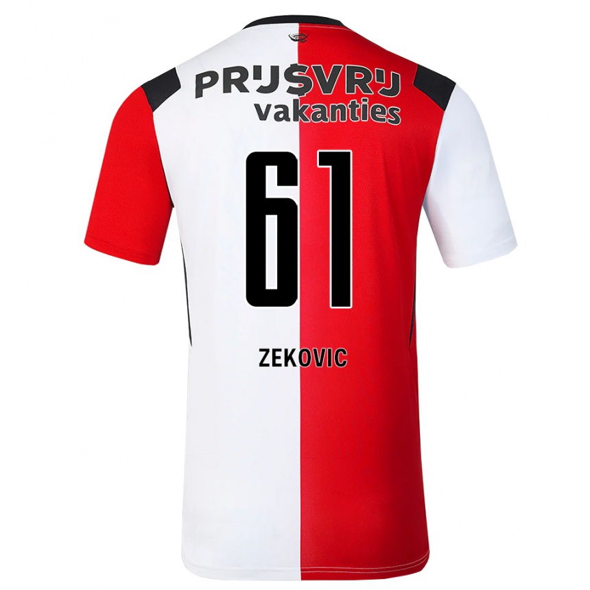 גברים כדורגל Aleks Zekovic #61 אדום לבן שחור ג'רזי ביתית 2026/27 גברים כדורגל Aleks Zekovic #61 אדום לבן שחור ג'רזי ביתית 2026/27