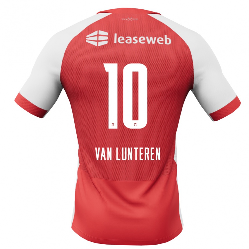 גברים כדורגל Desiree Van Lunteren #10 אדום לבן שחור ג'רזי ביתית 2026/27
