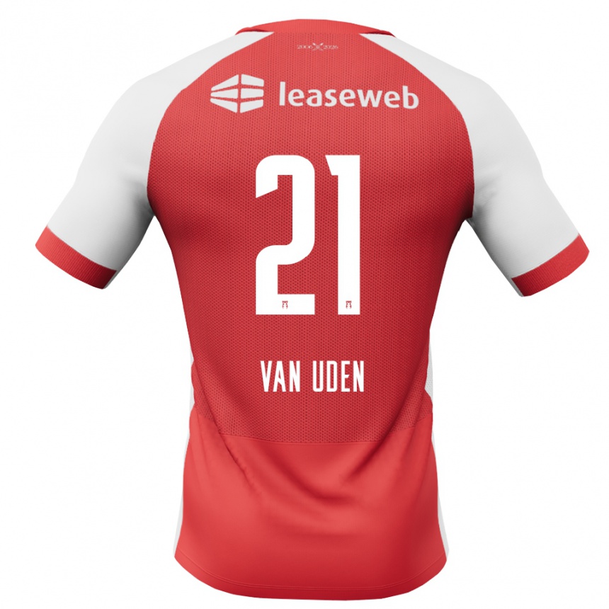 גברים כדורגל Jasmijn Van Uden #21 אדום לבן שחור ג'רזי ביתית 2026/27