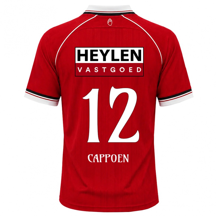 גברים כדורגל Logan Cappoen #12 אדום לבן שחור ג'רזי ביתית 2026/27