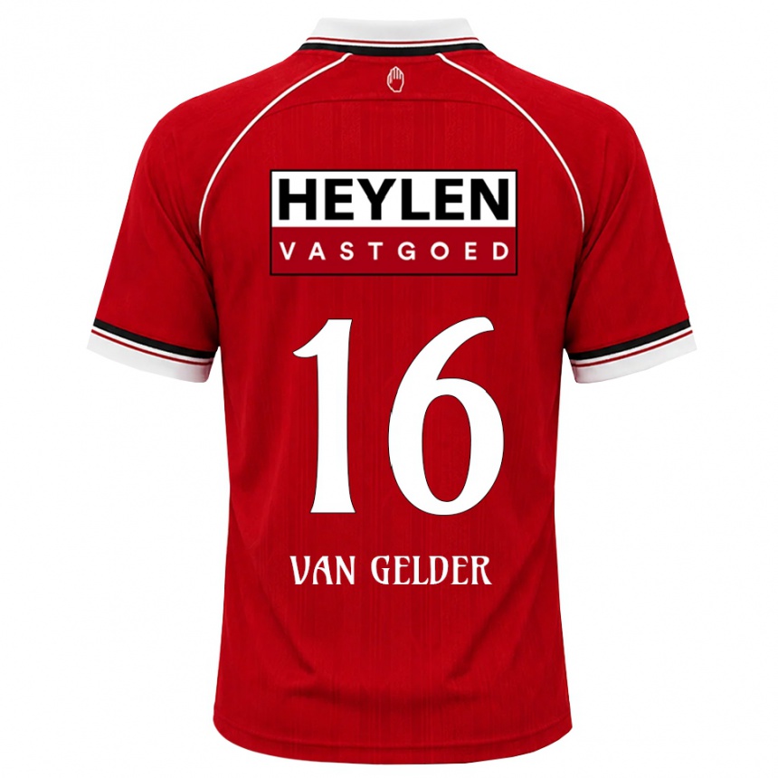 גברים כדורגל Louie Van Gelder #16 אדום לבן שחור ג'רזי ביתית 2026/27