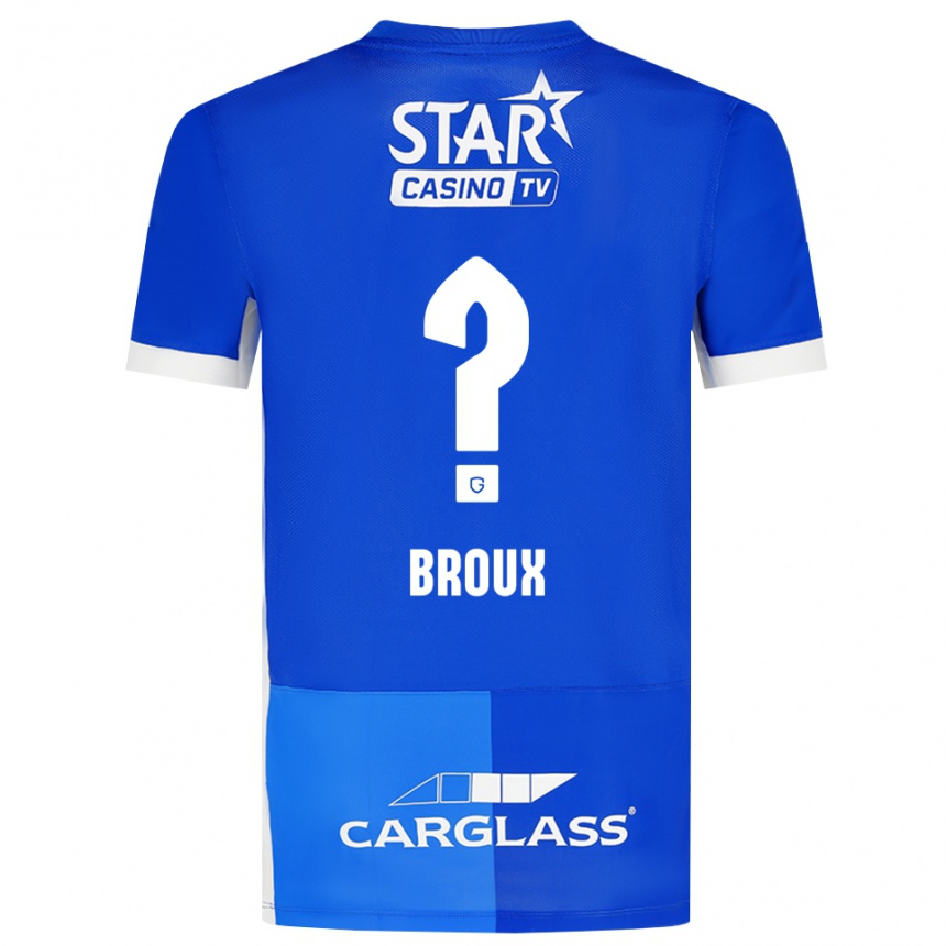 גברים כדורגל Maxim Broux #0 כחול מדיום כחול רויאל לבן ג'רזי ביתית 2026/27