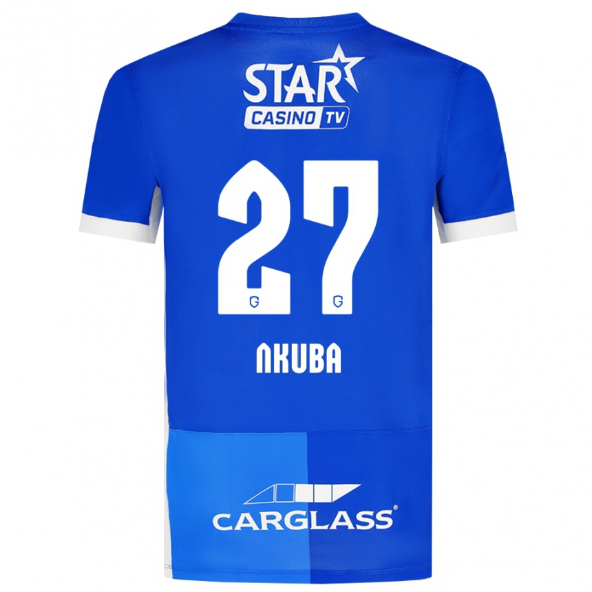 גברים כדורגל Ken Nkuba #27 כחול מדיום כחול רויאל לבן ג'רזי ביתית 2026/27