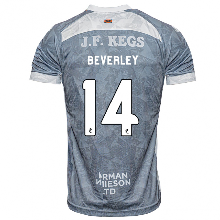 גברים כדורגל Cian Beverley #14 אפור דהוי הרחק ג'רזי 2026/27