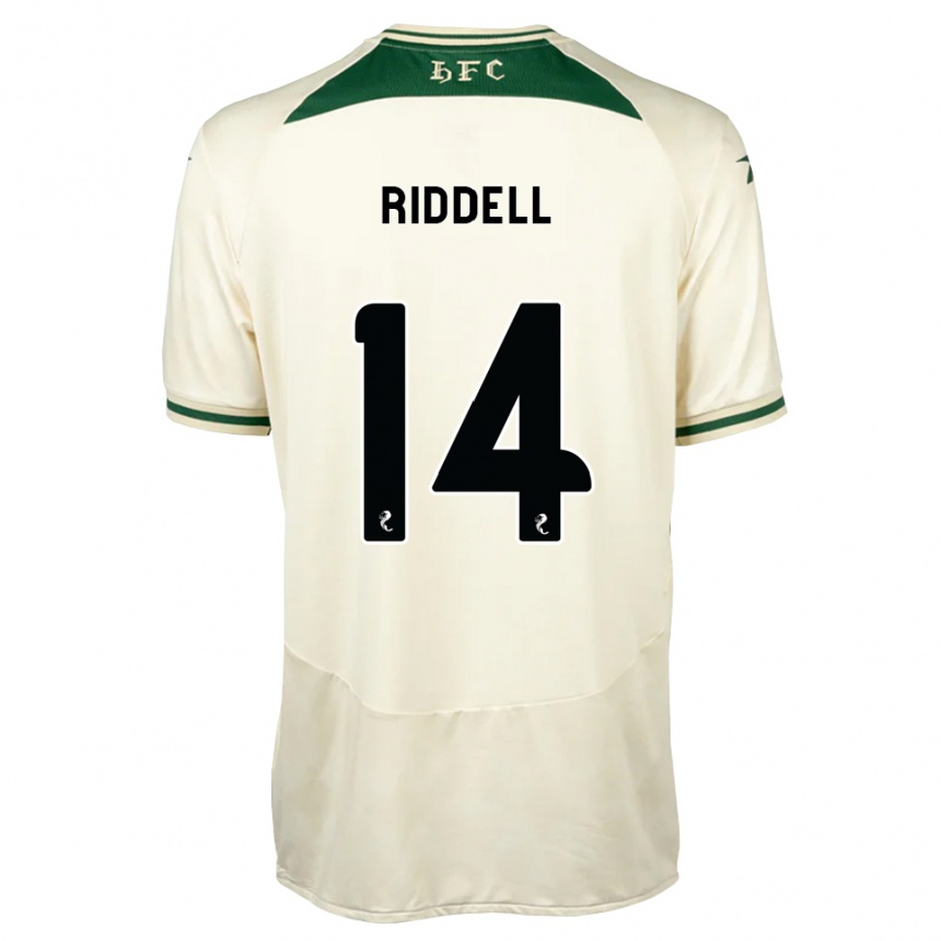 גברים כדורגל Jaden Riddell #14 לבן ירוק יער הרחק ג'רזי 2026/27