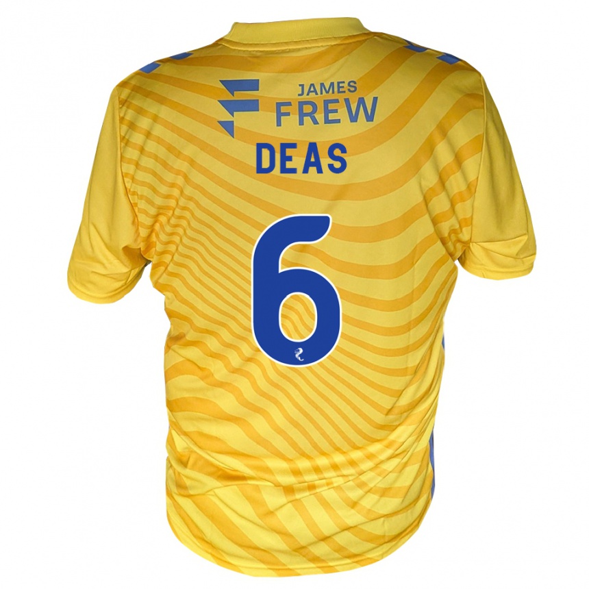 גברים כדורגל רובי דיס #6 כחול מלכותי צהוב הרחק ג'רזי 2026/27