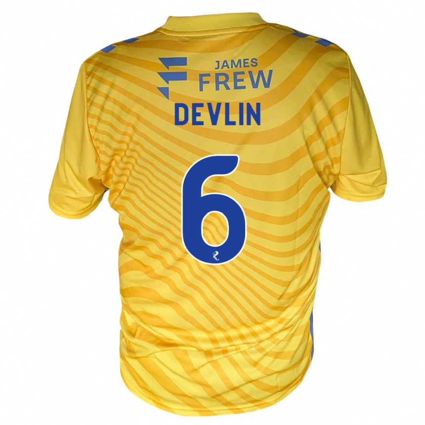 גברים כדורגל Daniel Devlin #6 כחול מלכותי צהוב הרחק ג'רזי 2026/27 גברים כדורגל Daniel Devlin #6 כחול מלכותי צהוב הרחק ג'רזי 2026/27