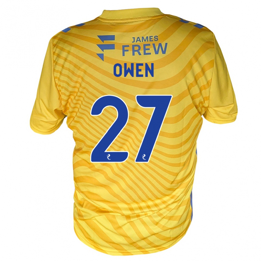 גברים כדורגל Ieuan Owen #27 כחול מלכותי צהוב הרחק ג'רזי 2026/27