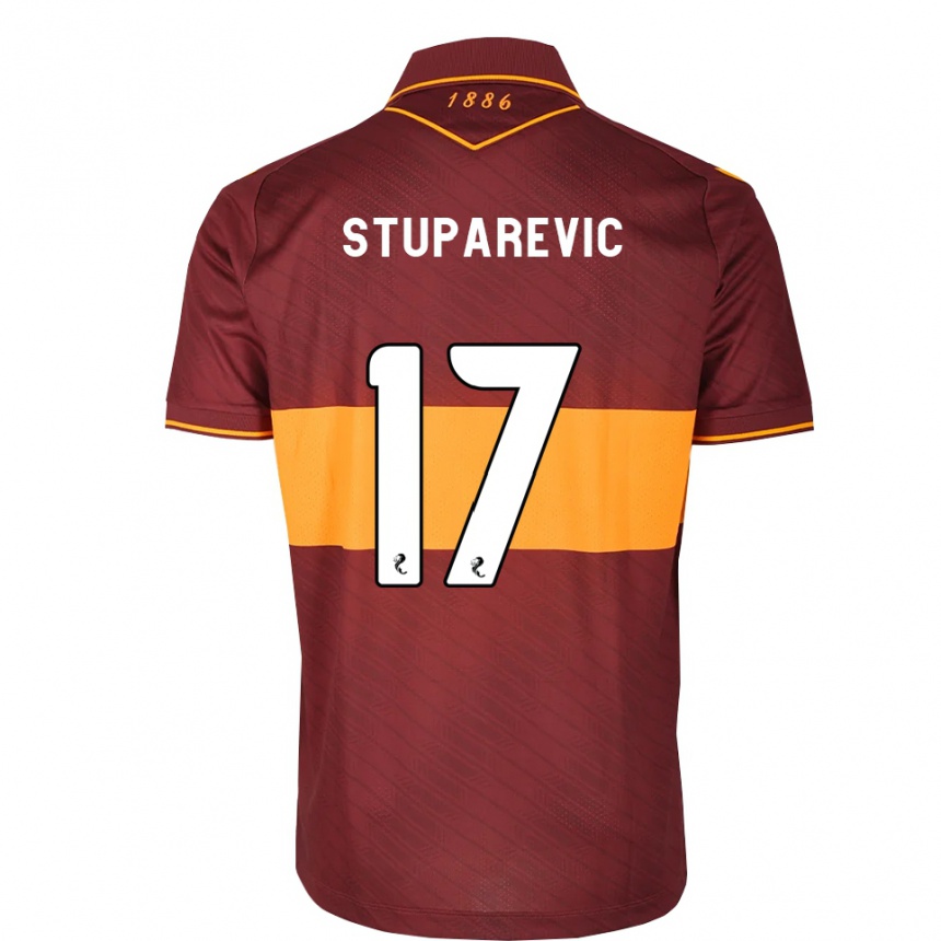 גברים כדורגל Filip Stuparevic #17 כתום בורדו הרחק ג'רזי 2026/27