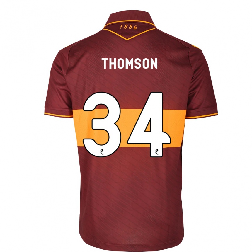 גברים כדורגל Aaron Thomson #34 כתום בורדו הרחק ג'רזי 2026/27