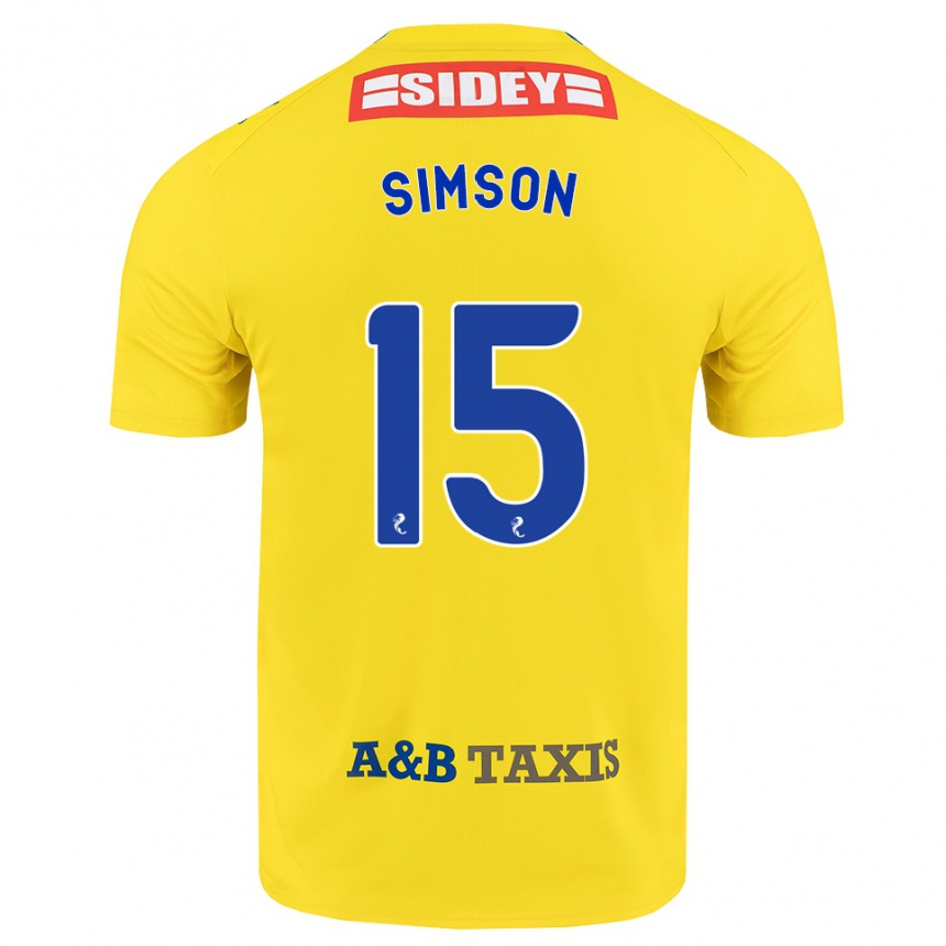 גברים כדורגל Steffi Simson #15 צהוב כחול שחור הרחק ג'רזי 2026/27