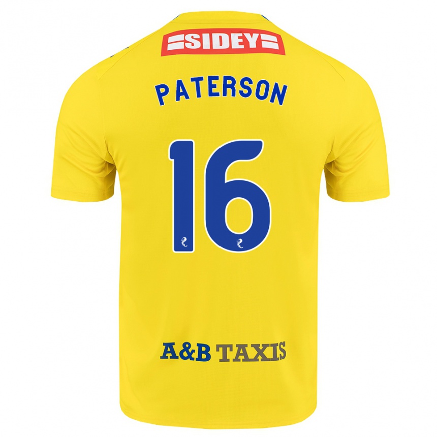 גברים כדורגל Megan Paterson #16 צהוב כחול שחור הרחק ג'רזי 2026/27
