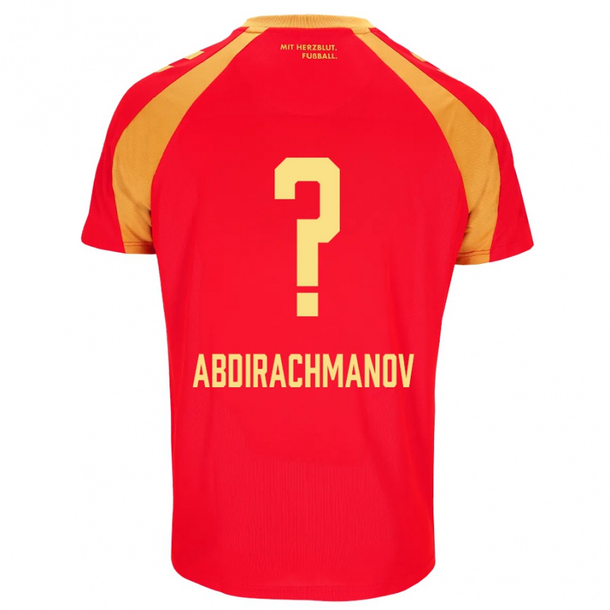 גברים כדורגל Islom Abdirachmanov #0 אדום כתום שחור הרחק ג'רזי 2026/27