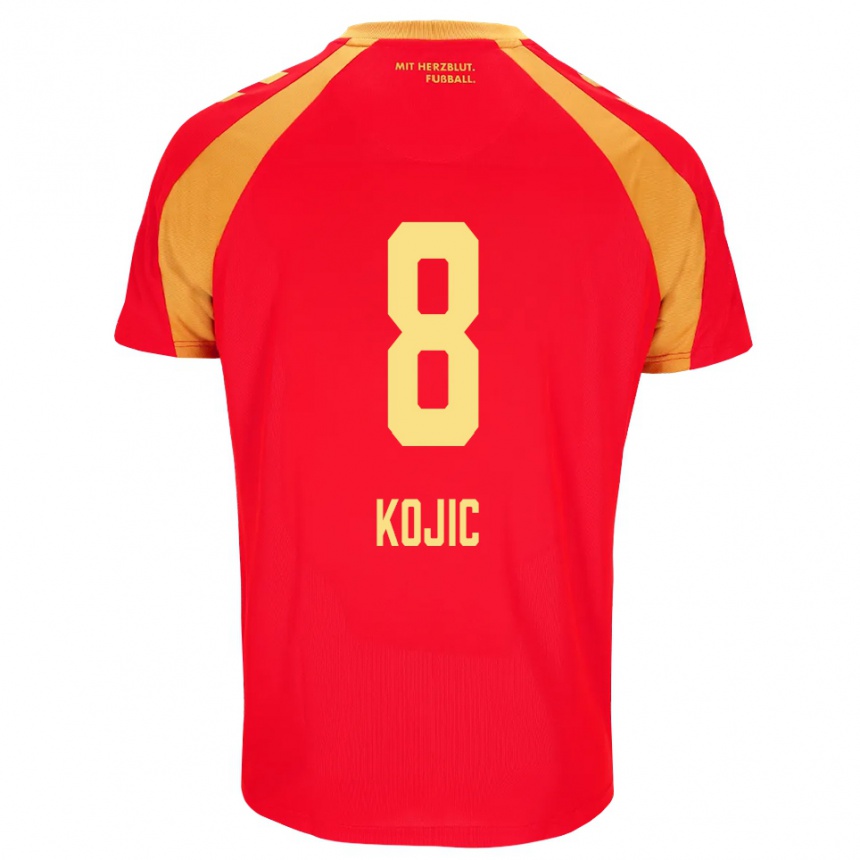 גברים כדורגל Medin Kojic #8 אדום כתום שחור הרחק ג'רזי 2026/27