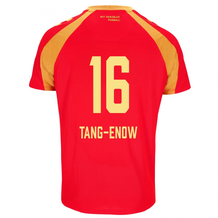 גברים כדורגל Jason Tang-Enow #16 אדום כתום שחור הרחק ג'רזי 2026/27
