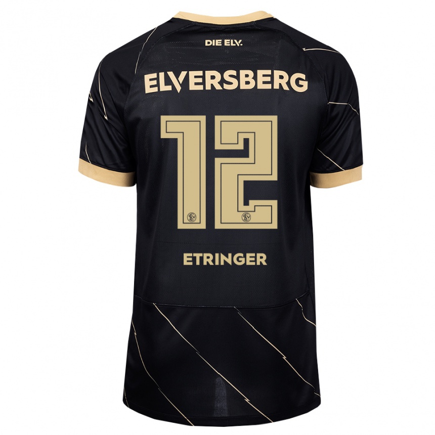 גברים כדורגל Elias Etringer #12 שחור חום הרחק ג'רזי 2026/27