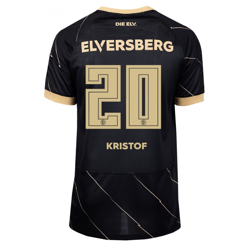 גברים כדורגל Nicolas Kristof #20 שחור חום הרחק ג'רזי 2026/27