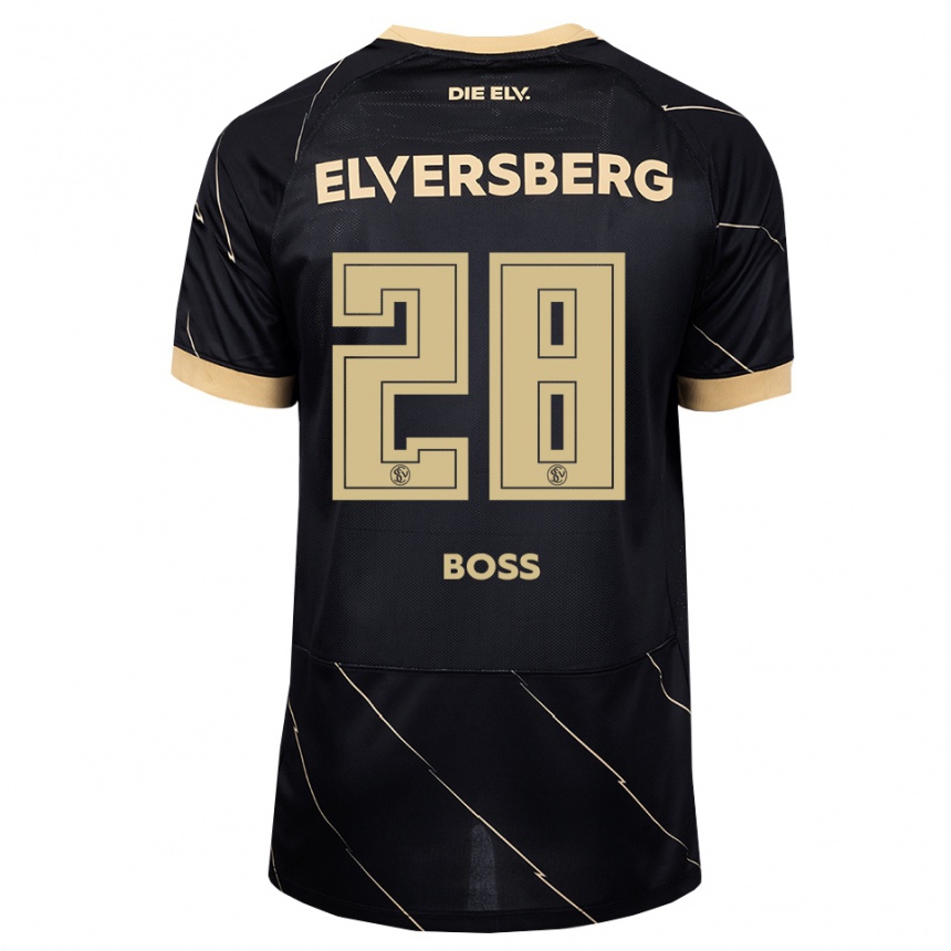 גברים כדורגל Tim Boss #28 שחור חום הרחק ג'רזי 2026/27