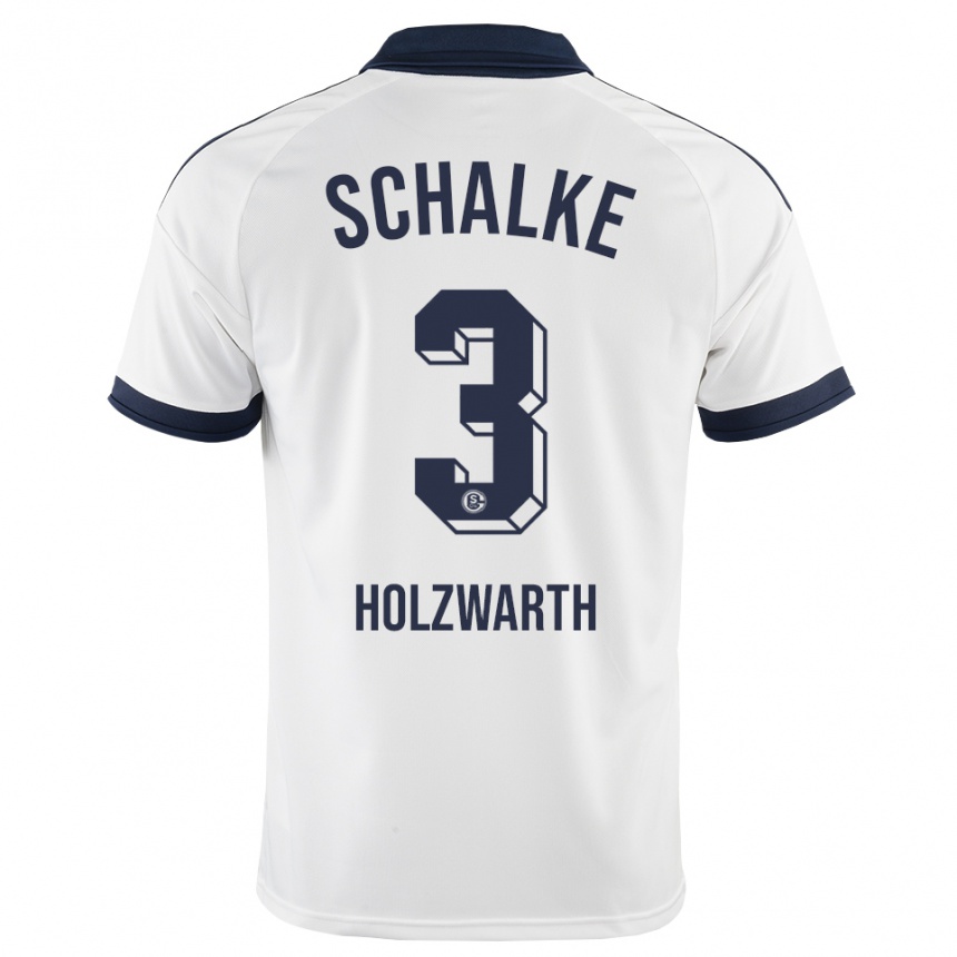 גברים כדורגל Luc Holzwarth #3 שחור לבן הרחק ג'רזי 2026/27