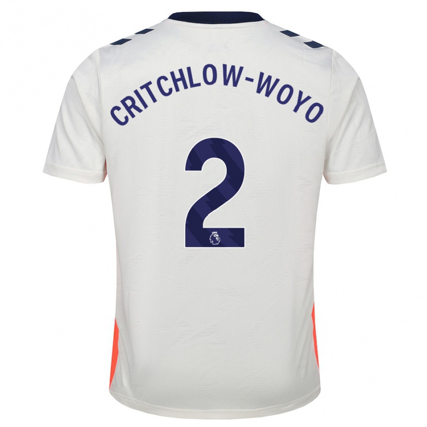 גברים כדורגל Tionne Critchlow-Woyo #2 לבן כתום כחול מלכותי הרחק ג'רזי 2026/27