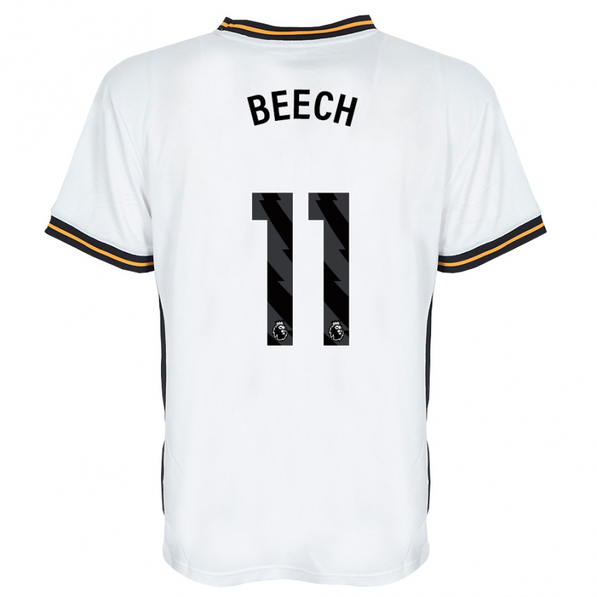 גברים כדורגל Rebecca Beech #11 לבן כתום שחור הרחק ג'רזי 2026/27