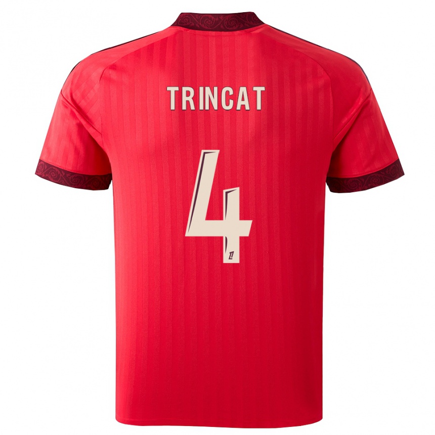 גברים כדורגל Aaron Trincat #4 בורגונדי אדום לבן הרחק ג'רזי 2026/27