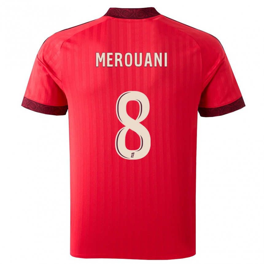גברים כדורגל Djibril Merouani #8 בורגונדי אדום לבן הרחק ג'רזי 2026/27