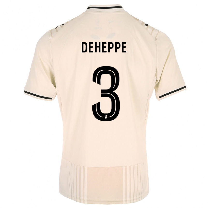 גברים כדורגל Nathan Deheppe #3 תחרה ישנה שחור לבן עתיק הרחק ג'רזי 2026/27