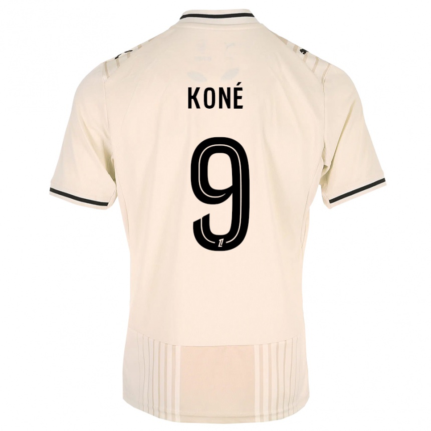 גברים כדורגל Yacouba Koné #9 תחרה ישנה שחור לבן עתיק הרחק ג'רזי 2026/27