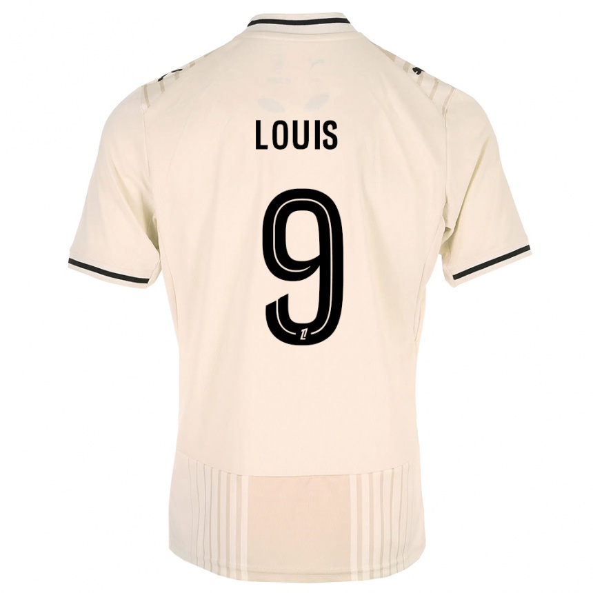 גברים כדורגל Thémis Louis #9 תחרה ישנה שחור לבן עתיק הרחק ג'רזי 2026/27
