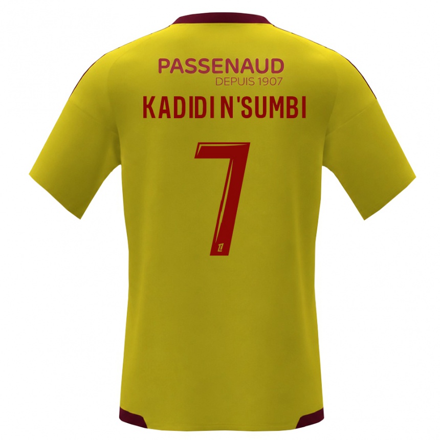 גברים כדורגל Andy Junior Kadidi N'sumbi #7 צהוב אדום ירוק הרחק ג'רזי 2026/27