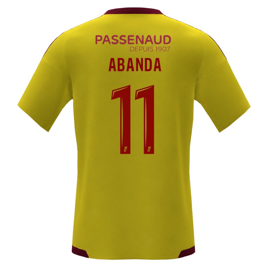 גברים כדורגל Leroy Abanda #11 צהוב אדום ירוק הרחק ג'רזי 2026/27