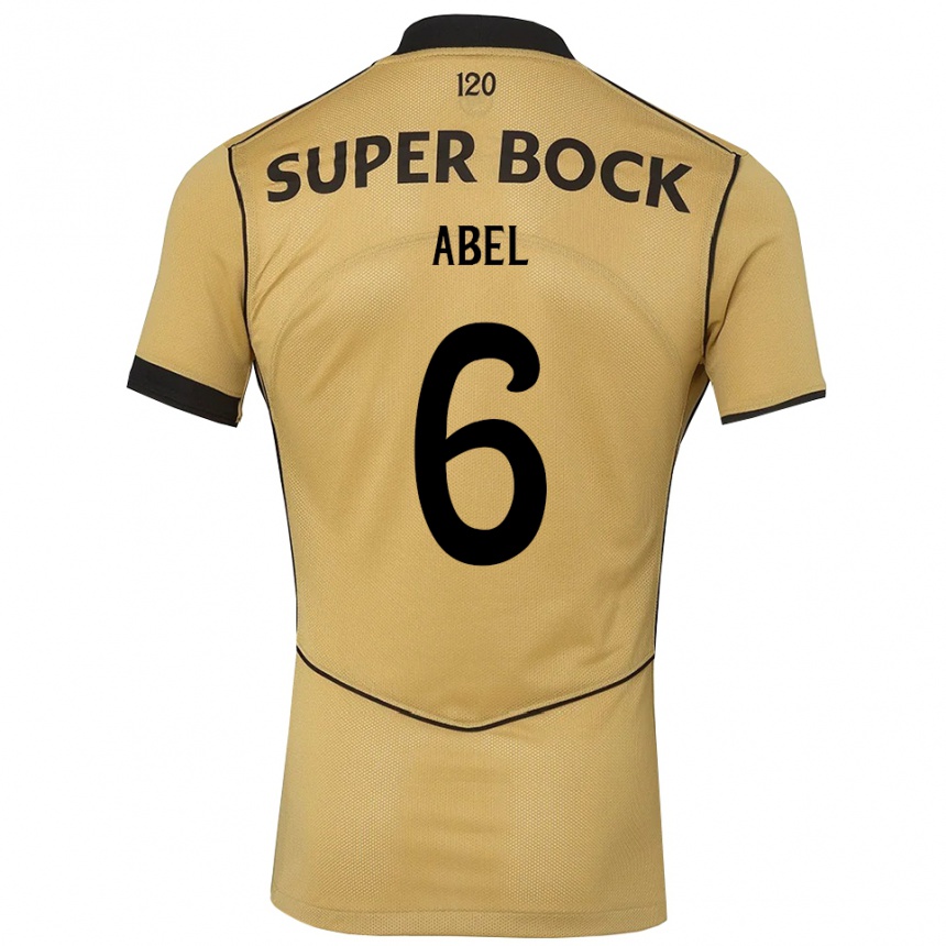 גברים כדורגל Luís Abel #6 זהב שחור הרחק ג'רזי 2026/27