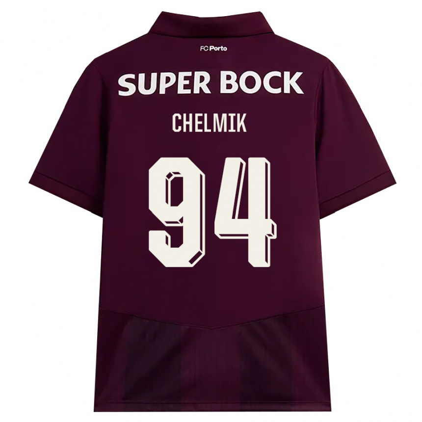 גברים כדורגל Chelmik #94 בורדו לבן הרחק ג'רזי 2026/27