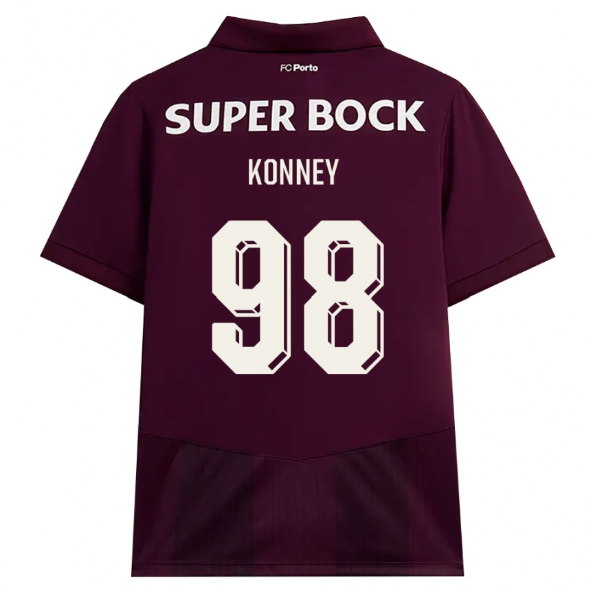 גברים כדורגל Dennis Konney #98 בורדו לבן הרחק ג'רזי 2026/27