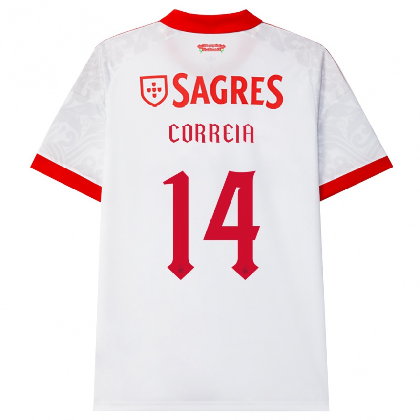 גברים כדורגל Rúben Correia #14 לבן אדום צהוב הרחק ג'רזי 2026/27