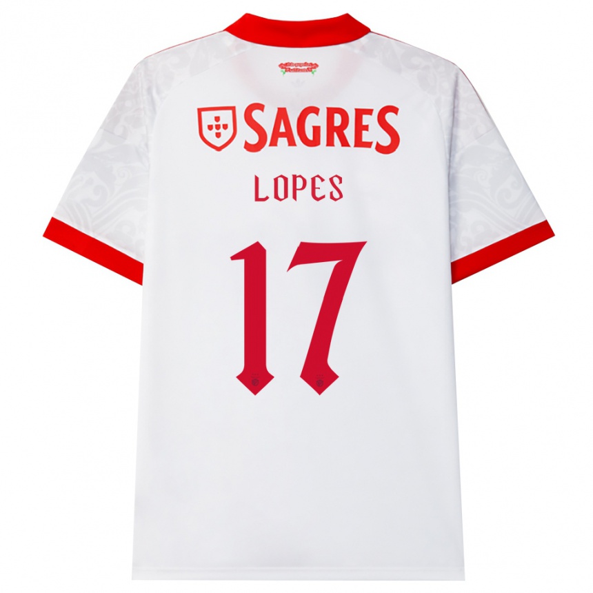 גברים כדורגל Simão Lopes #17 לבן אדום צהוב הרחק ג'רזי 2026/27