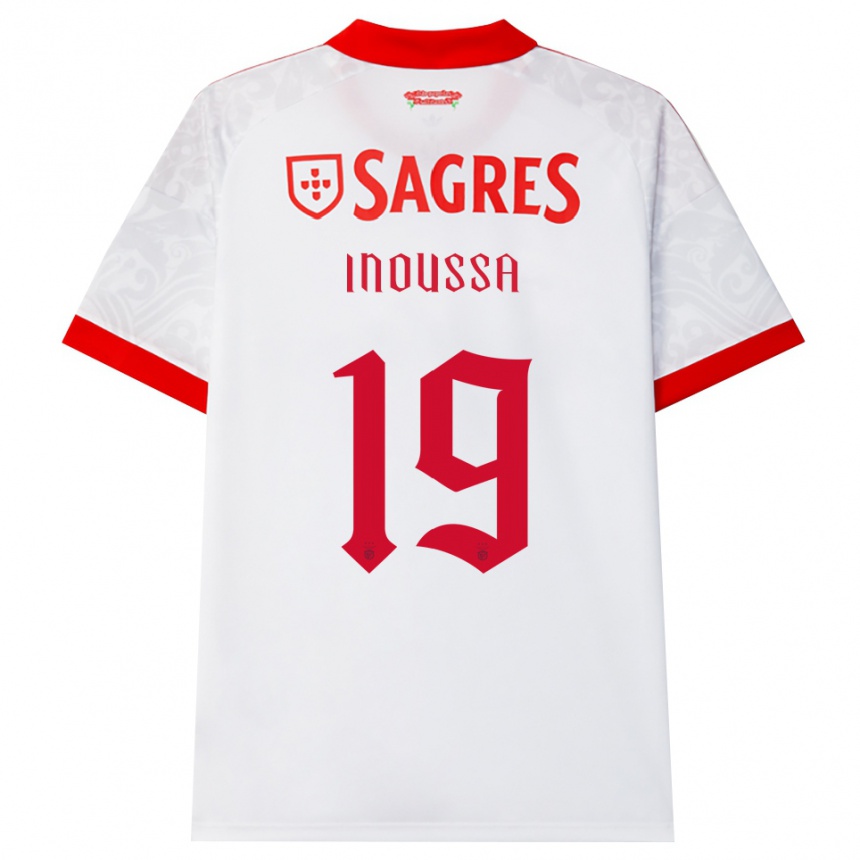גברים כדורגל Nazif Inoussa #19 לבן אדום צהוב הרחק ג'רזי 2026/27