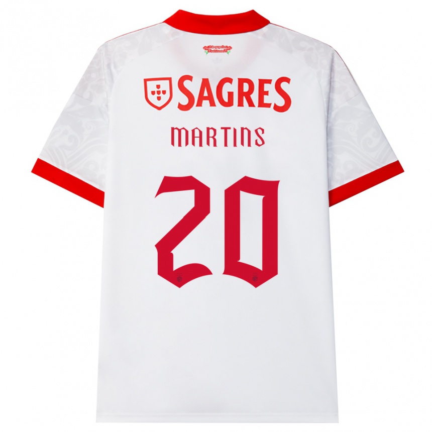 גברים כדורגל Lara Martins #20 לבן אדום צהוב הרחק ג'רזי 2026/27