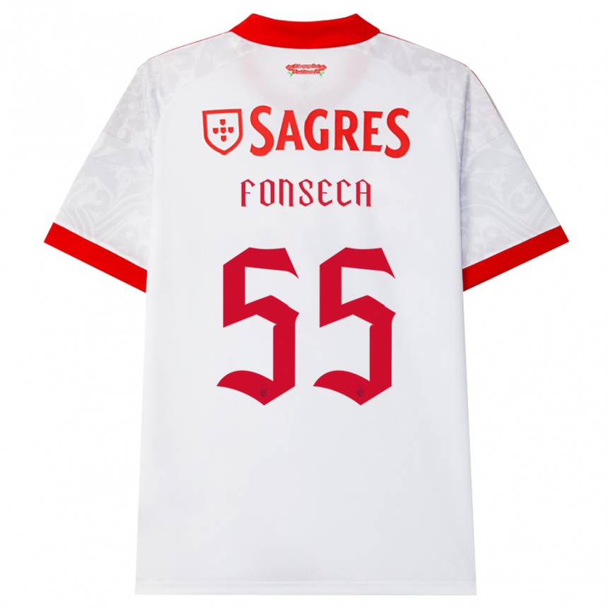 גברים כדורגל João Fonseca #55 לבן אדום צהוב הרחק ג'רזי 2026/27