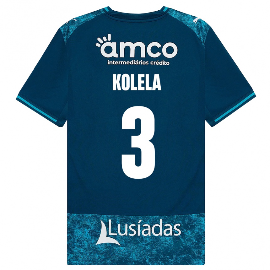 גברים כדורגל Kyllian Kolela #3 אפור כהה טורקיז בינוני הרחק ג'רזי 2026/27 גברים כדורגל Kyllian Kolela #3 אפור כהה טורקיז בינוני הרחק ג'רזי 2026/27