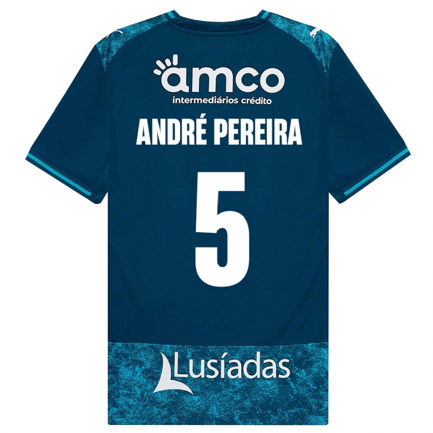 גברים כדורגל João André Pereira #5 אפור כהה טורקיז בינוני הרחק ג'רזי 2026/27