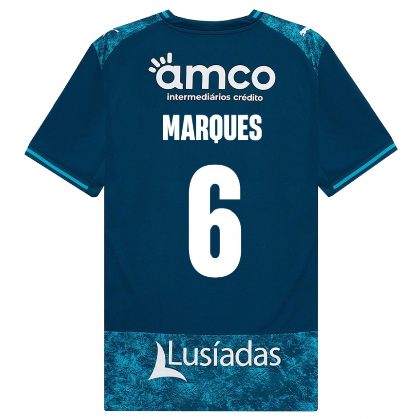 גברים כדורגל Rodrigo Marques #6 אפור כהה טורקיז בינוני הרחק ג'רזי 2026/27 גברים כדורגל Rodrigo Marques #6 אפור כהה טורקיז בינוני הרחק ג'רזי 2026/27