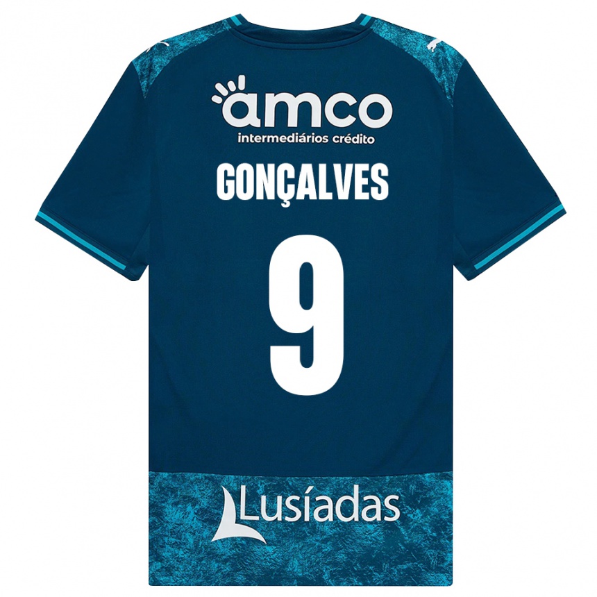 גברים כדורגל João Gonçalves #9 אפור כהה טורקיז בינוני הרחק ג'רזי 2026/27