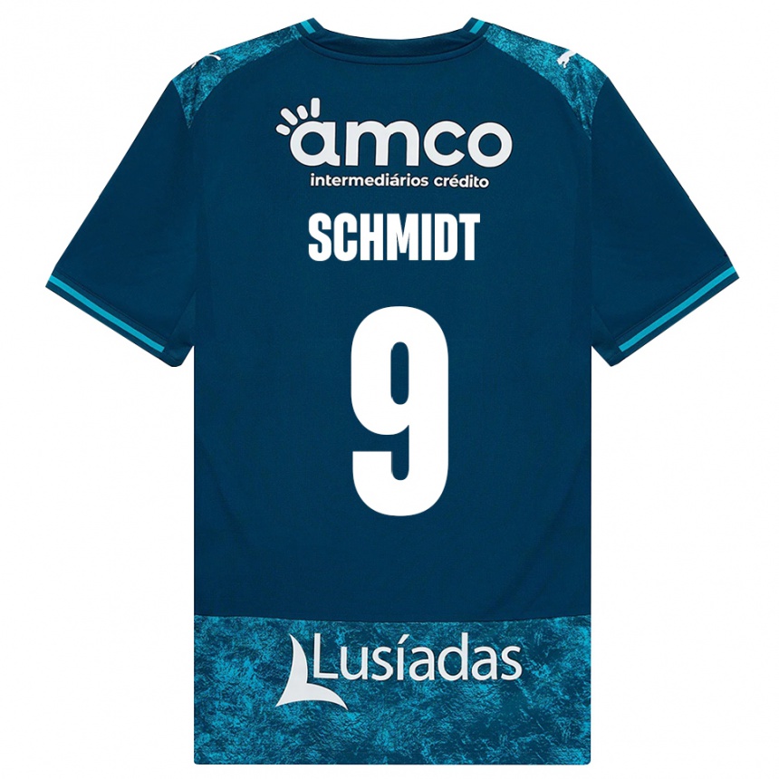 גברים כדורגל Malu Schmidt #9 אפור כהה טורקיז בינוני הרחק ג'רזי 2026/27