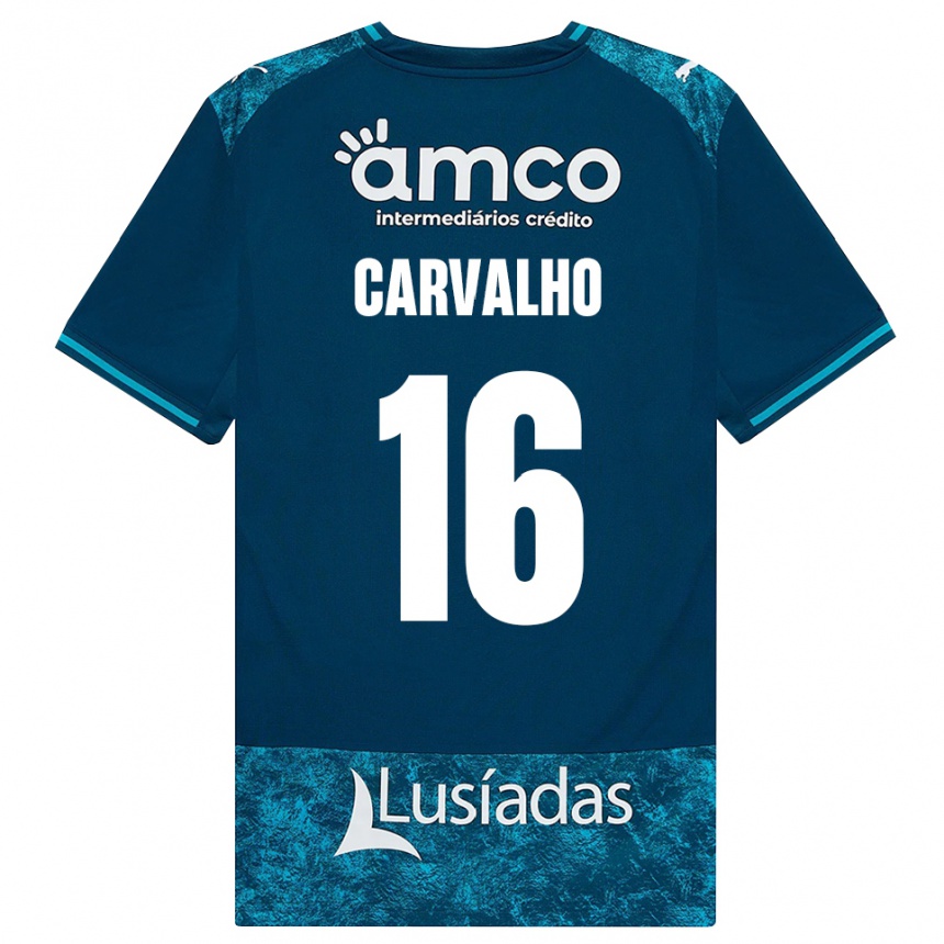 גברים כדורגל Alexandre Carvalho #16 אפור כהה טורקיז בינוני הרחק ג'רזי 2026/27