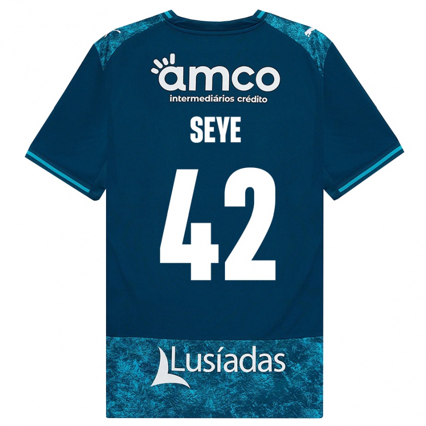 גברים כדורגל Modou Seye #42 אפור כהה טורקיז בינוני הרחק ג'רזי 2026/27